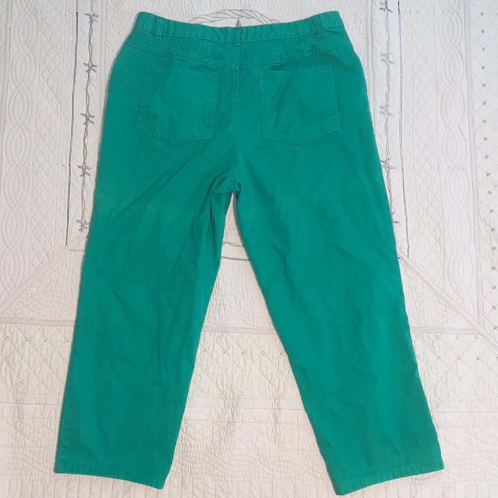 Jessica London Green Cotton 100% cotton jeans size 16 P no stretch - Picture 2 of 3